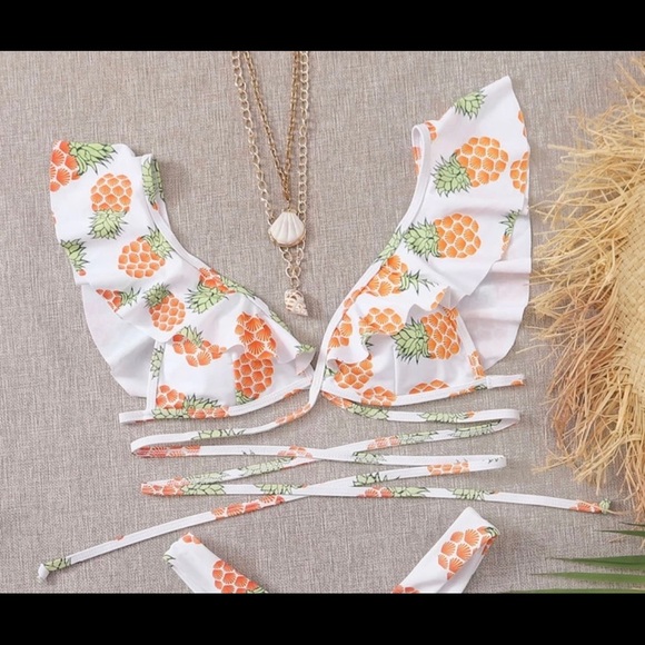 SHEIN Other - NWT Shein: Size Large Pineapple Cheeky Bikini Set